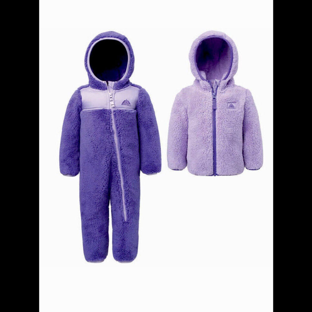 Kids Baby Girl Jacket Snozu Infant 2-piece Size 24 Months Fleece Set Purple NWT